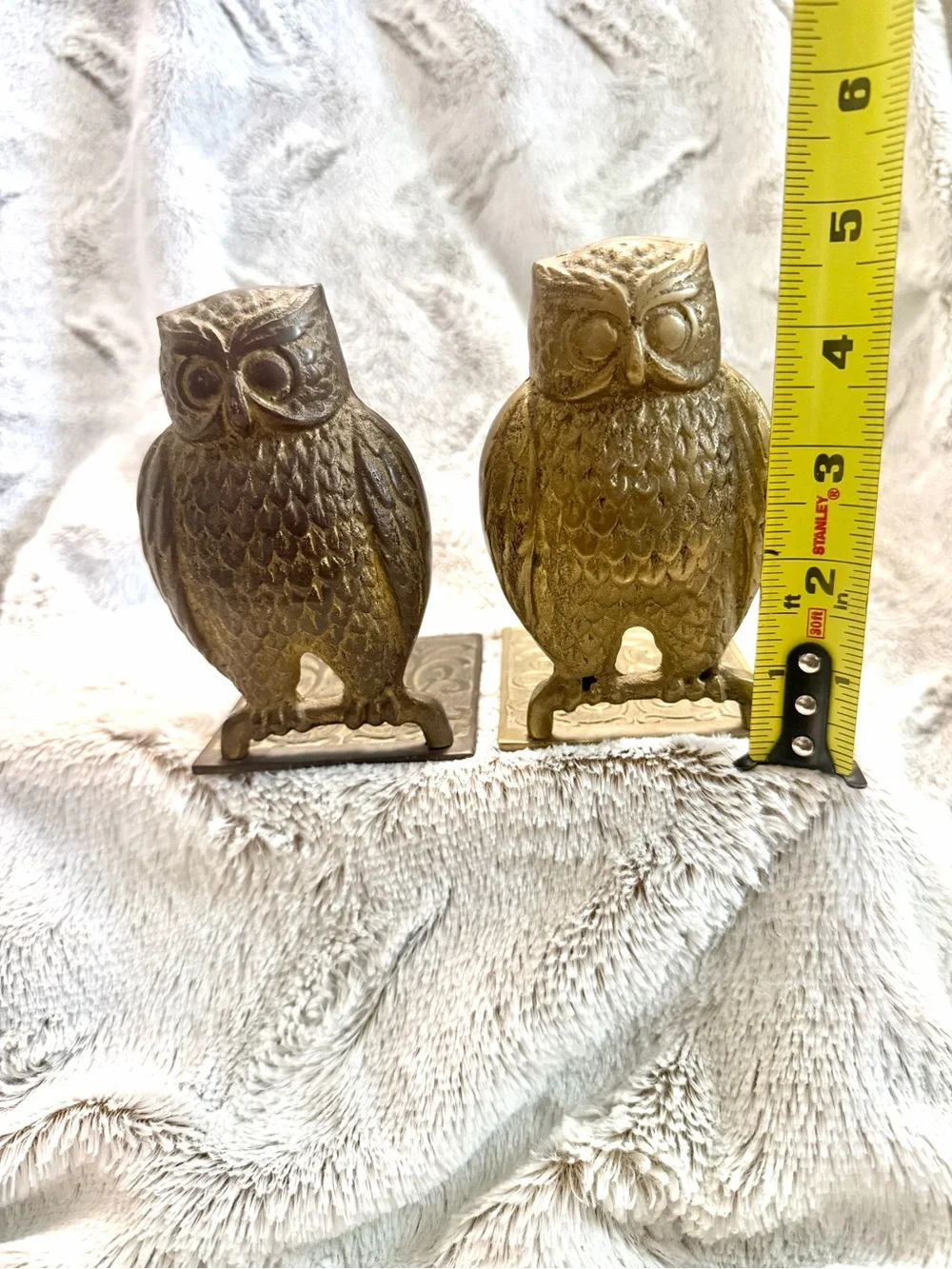 Vintage 1960’s/1970’s Mid Century Modern Brass Owl Book Ends (pair)